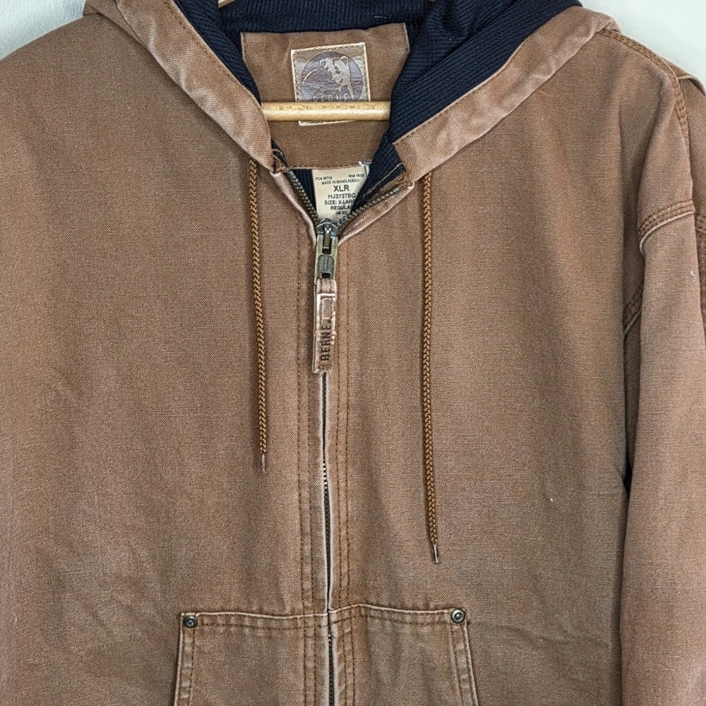 Berne Brown 100% Cotton Canvas Duck Heavy Work Jacket Coat Size XL Regular